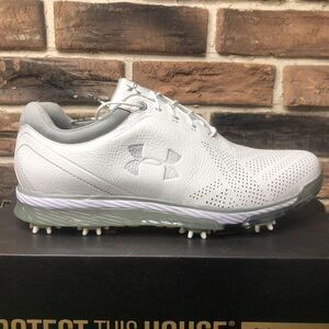 New Mens Under Armour UA Tempo Tour Golf Shoes Size 9.5 White/Silver 1270205-101
